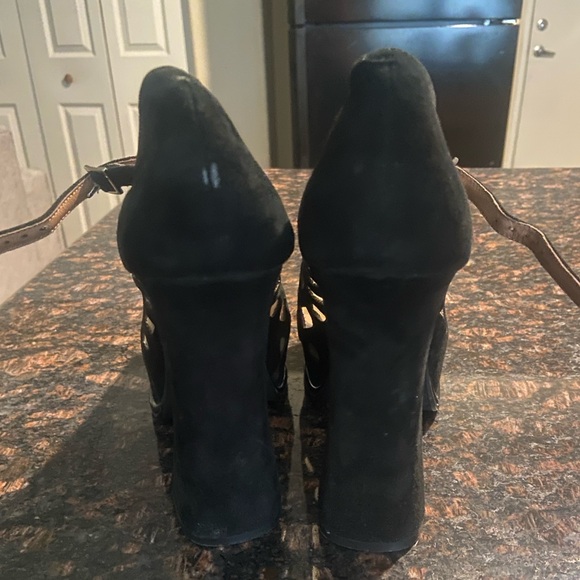 Jeffrey Campbell Ibiza Black Suede Heels with sheer mesh designs - Picture 6 of 16